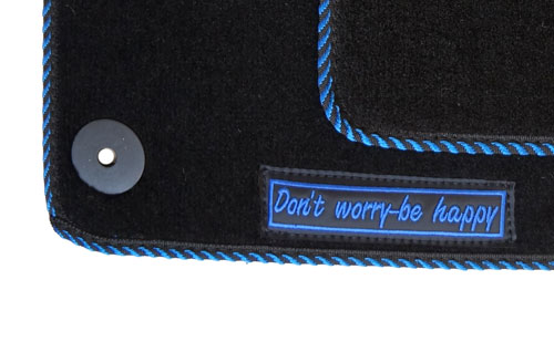 Don't worry-be happy - Blue Embroidery
